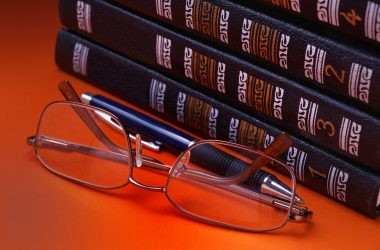 glasses, book, paper